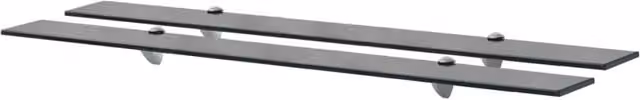 Berkfield Home Black Glass Floating Shelves, 2 Pack, W: 100 cm, D: 20 cm – 1