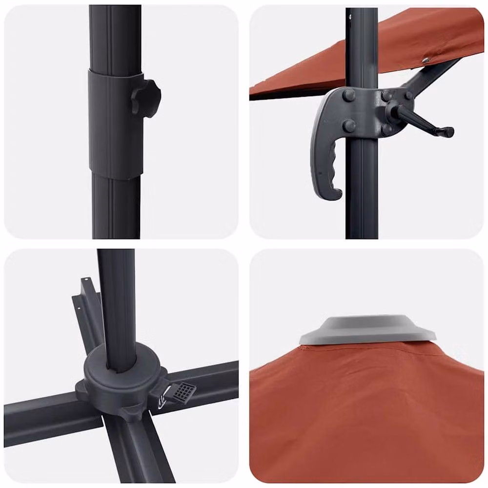 Berkfield Home Cantilever Umbrella in Orange Polyester and Steel – 4
