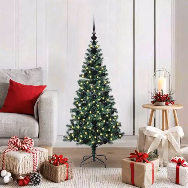 Berkfield Home Artificial Pre-lit Christmas Tree in Green, Height: 120 cm – 1