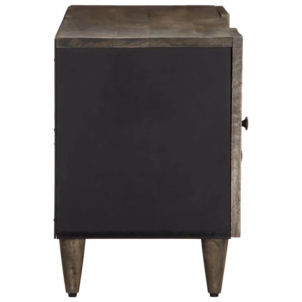 Berkfield Home Mango Wood TV Cabinet in Light Grey, W: 105 cm, D: 33.5 cm, H: 46 cm – 3