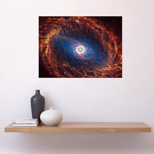 Artery8 NASA James Webb Telescope Spiral Galaxy NGC 1512 Multicolour Wall Art Paper Poster Print W/H: 45.7 x 61 cm – 2