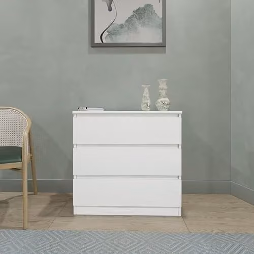 Seconique Malvern 3 Drawer Chest in White – 2