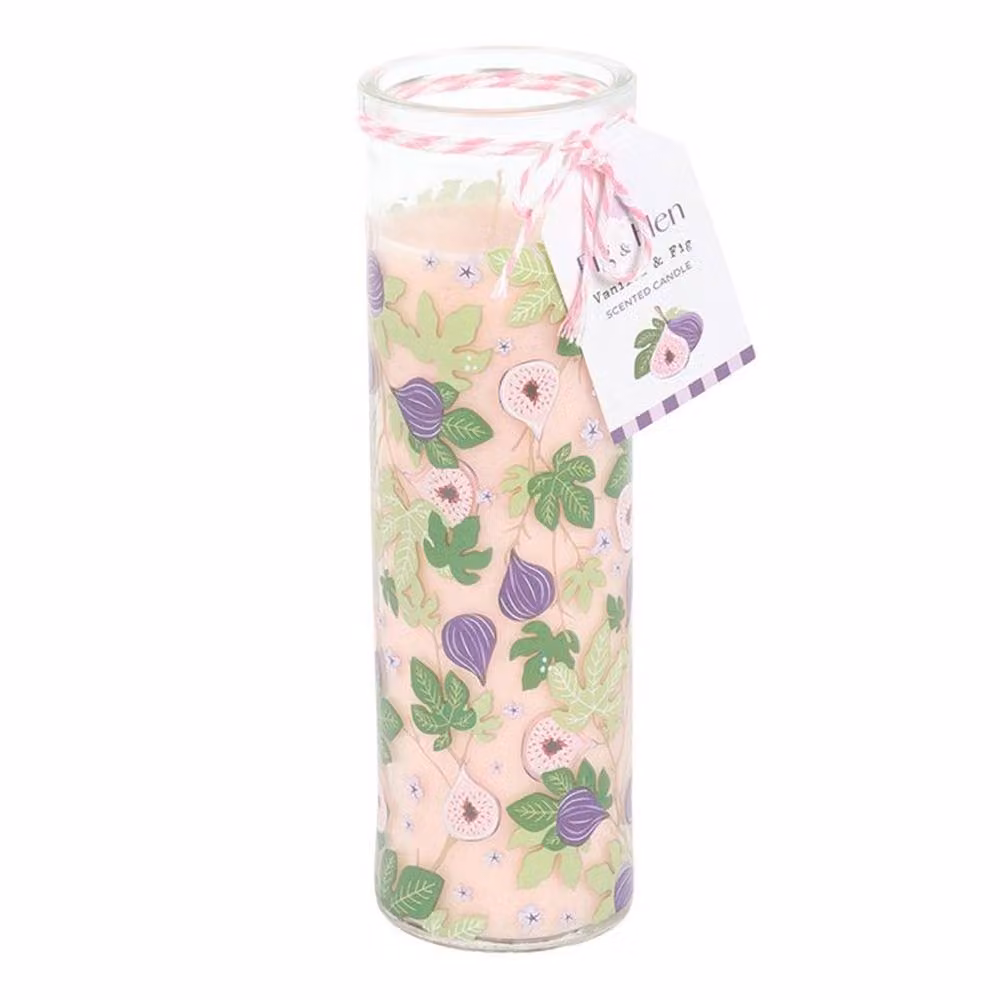 Uniqueful Fig Tree Print Vanilla & Fig Tube Candle, Multicolour Floral Scented Tabletop Candle – 2