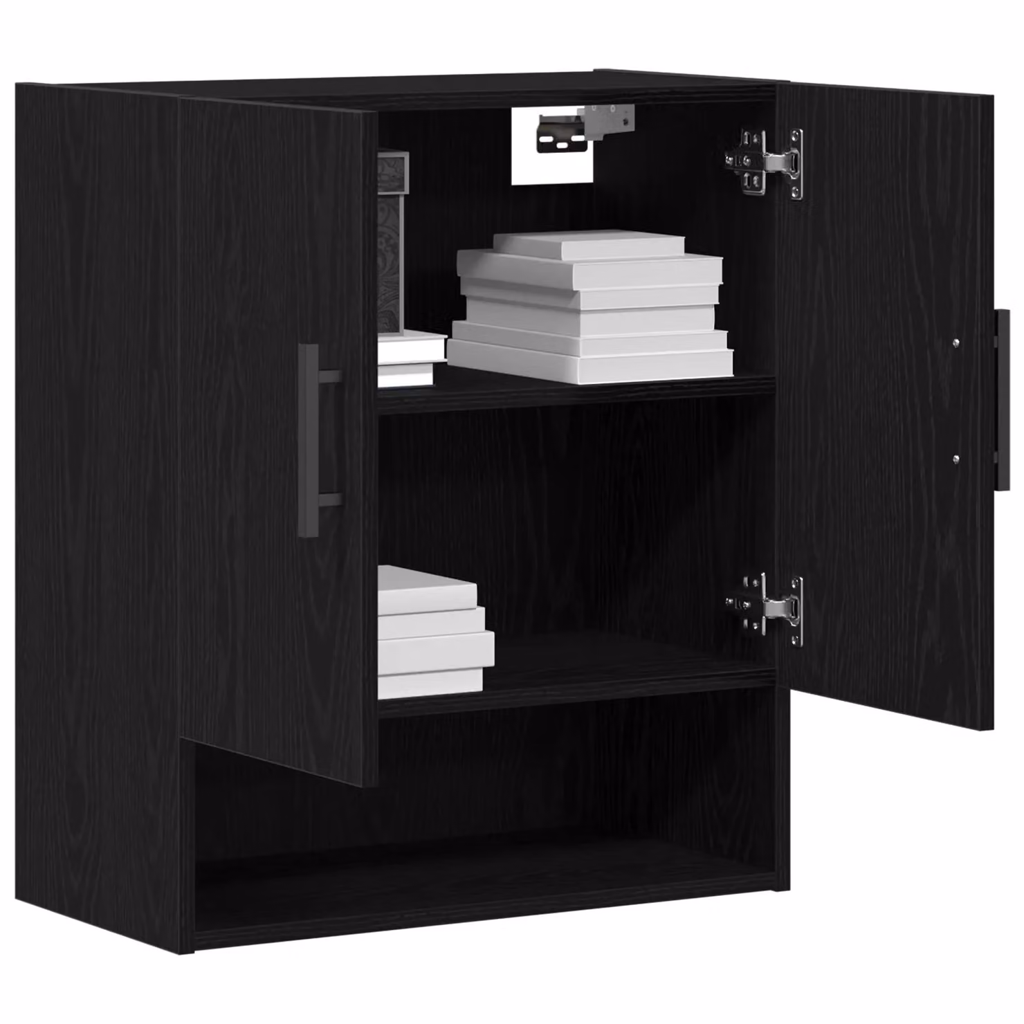 Berkfield Home Modern Wall Mounted Cabinet in Black Oak, W/D/H: 60 x 31 x 70 cm – 3