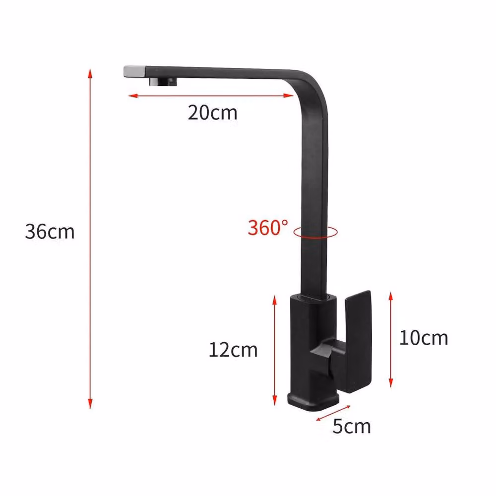 KORVIXA Matt Black Single Lever Kitchen Mixer Tap with Swivel Spout – 2
