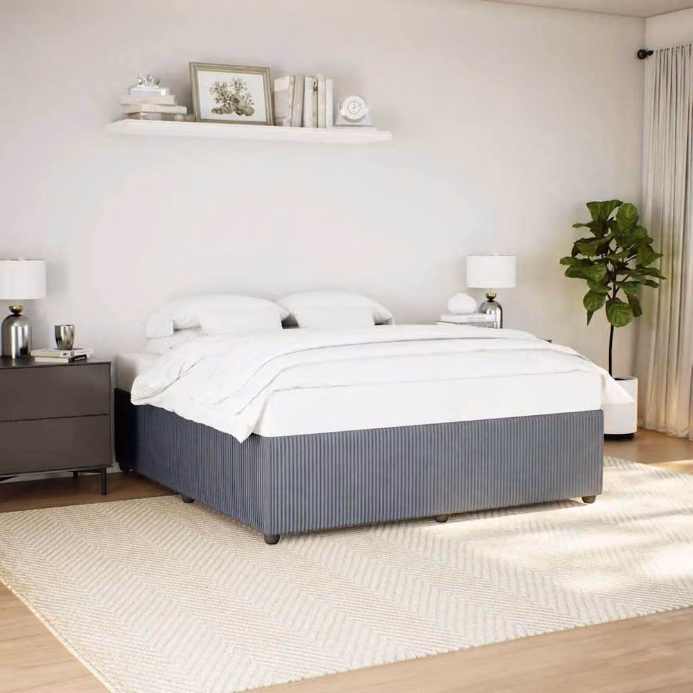 Berkfield Home Super King Upholstered Velvet Bed Frame in Dark Grey Anthracite – 2