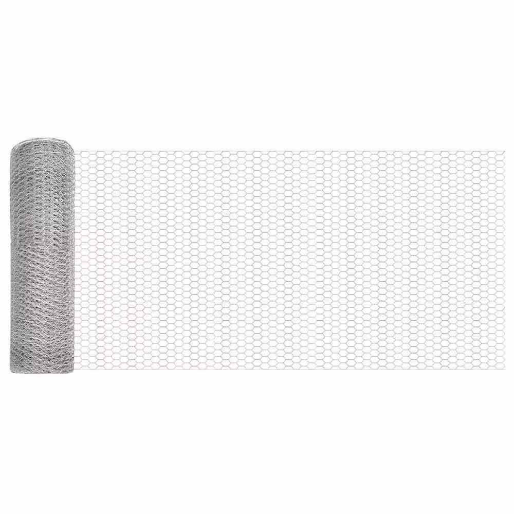 Berkfield Home Hexagon Fence in Silver Galvanised Steel, W: 60 cm, H: 60 cm, L: 100 m – 2