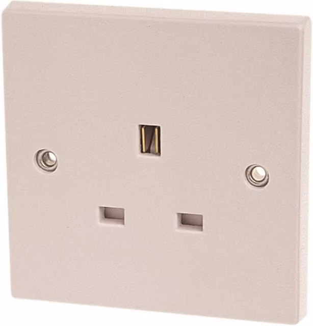 Dencon White Plastic Unswitched 13a Socket