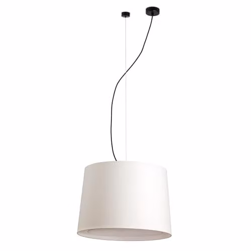 Netlighting Conga Cylindrical Fabric Pendant Light in Black, Beige or White with E27 Bulb Replacement