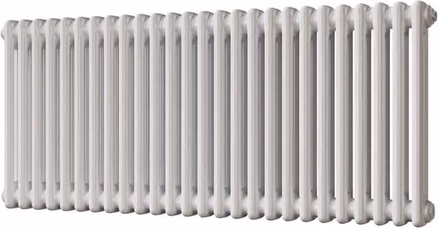 UK Radiators Alpha 2 Column Steel Radiator in White, H: 116.4 cm, W: 60.0 cm, D: 11.64 cm