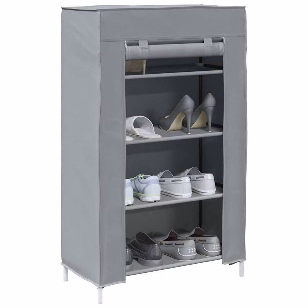 Berkfield Home Grey Roll Shutter Shoe Cabinet, W: 60.5 cm, D: 30 cm, H: 97 cm – 2