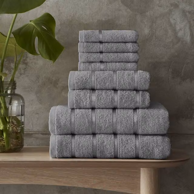 Smart Living GC Gaveno Cavailia 8 Piece Luxury Cotton Towel Bale Set in Silver, 450 GSM – 3