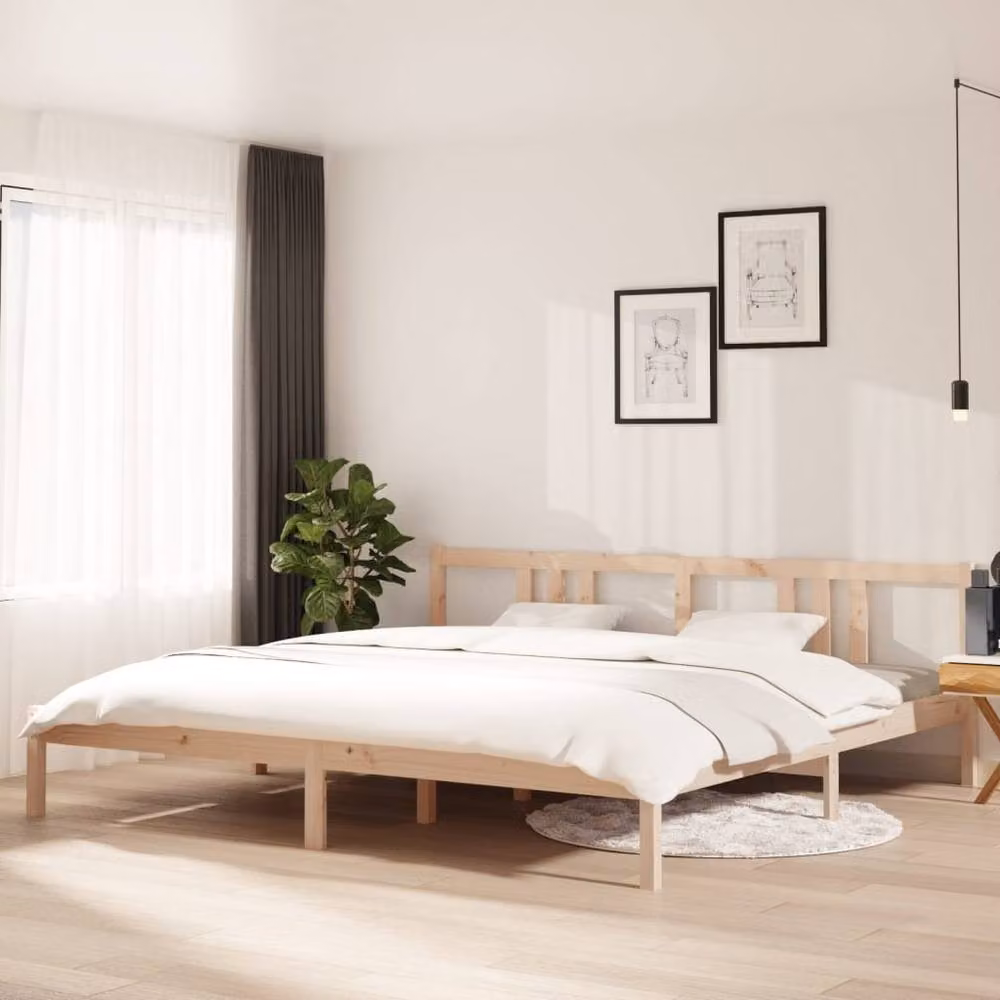 Berkfield Home Beautiful Solid Wood Pine Bed Frame in Natural, W/D/H: 200 x 69.5 x 205.5 cm – 2