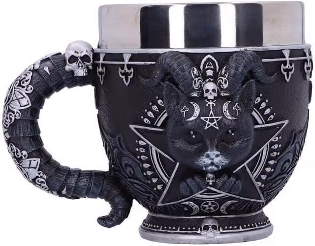 Nemesis Now Black and Silver Resin Mug, Height: 11 cm