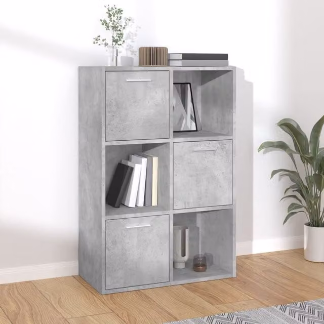 Berkfield Home Storage Cabinet in Concrete Grey, W: 60 cm, D: 29.5 cm, H: 90 cm