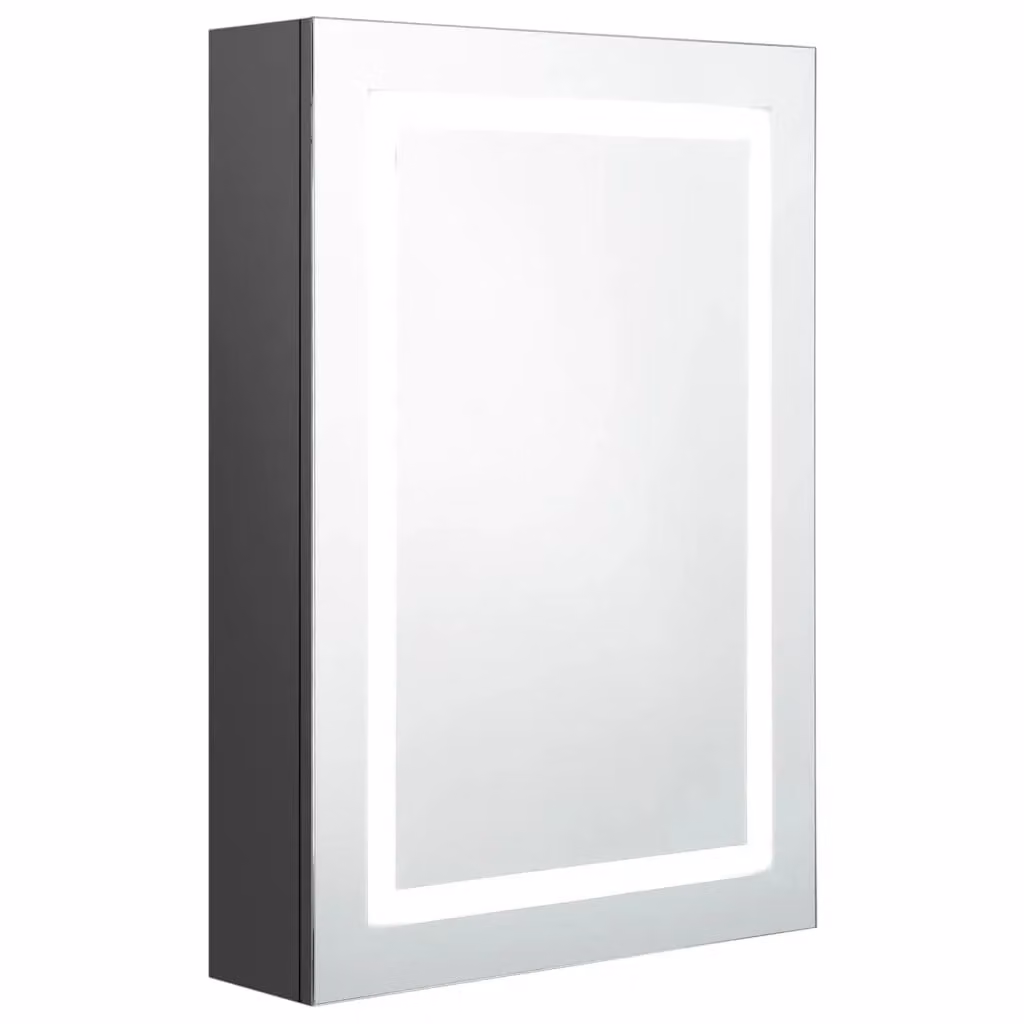 Berkfield Home LED Bathroom Mirror Cabinet in Grey, W/D/H: 50 x 13 x 70 cm – 2