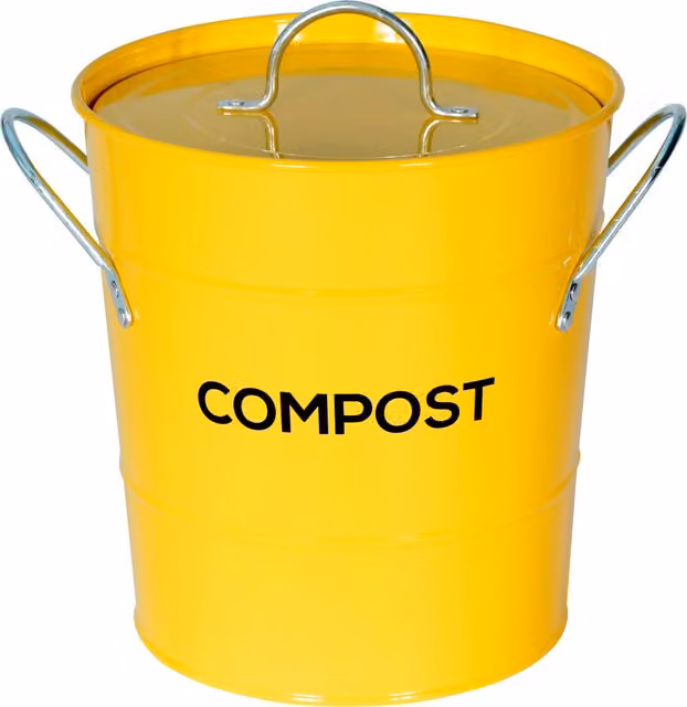 Caddy Company Compost Pail in Yellow with Removable Inner Bucket and Odour Filter