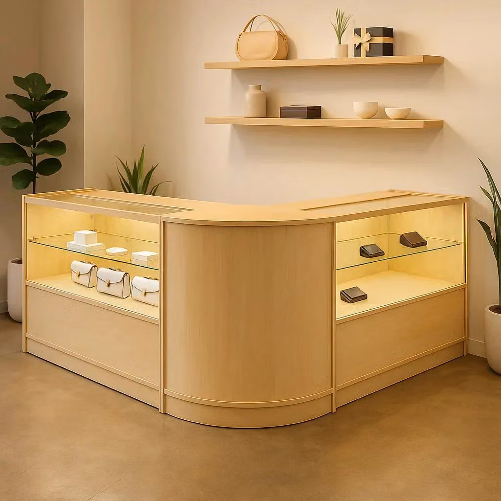 Monstershop Selene LED Shop Counter Set CM60 and 2 x C1200 in Maple Beige – 2