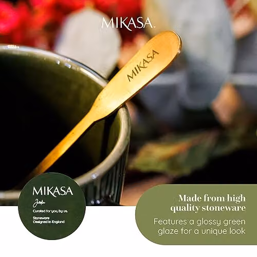 Mikasa Jardin Floral Stoneware Mug Set, 4 Pieces, Green, 420ml per Mug – 5
