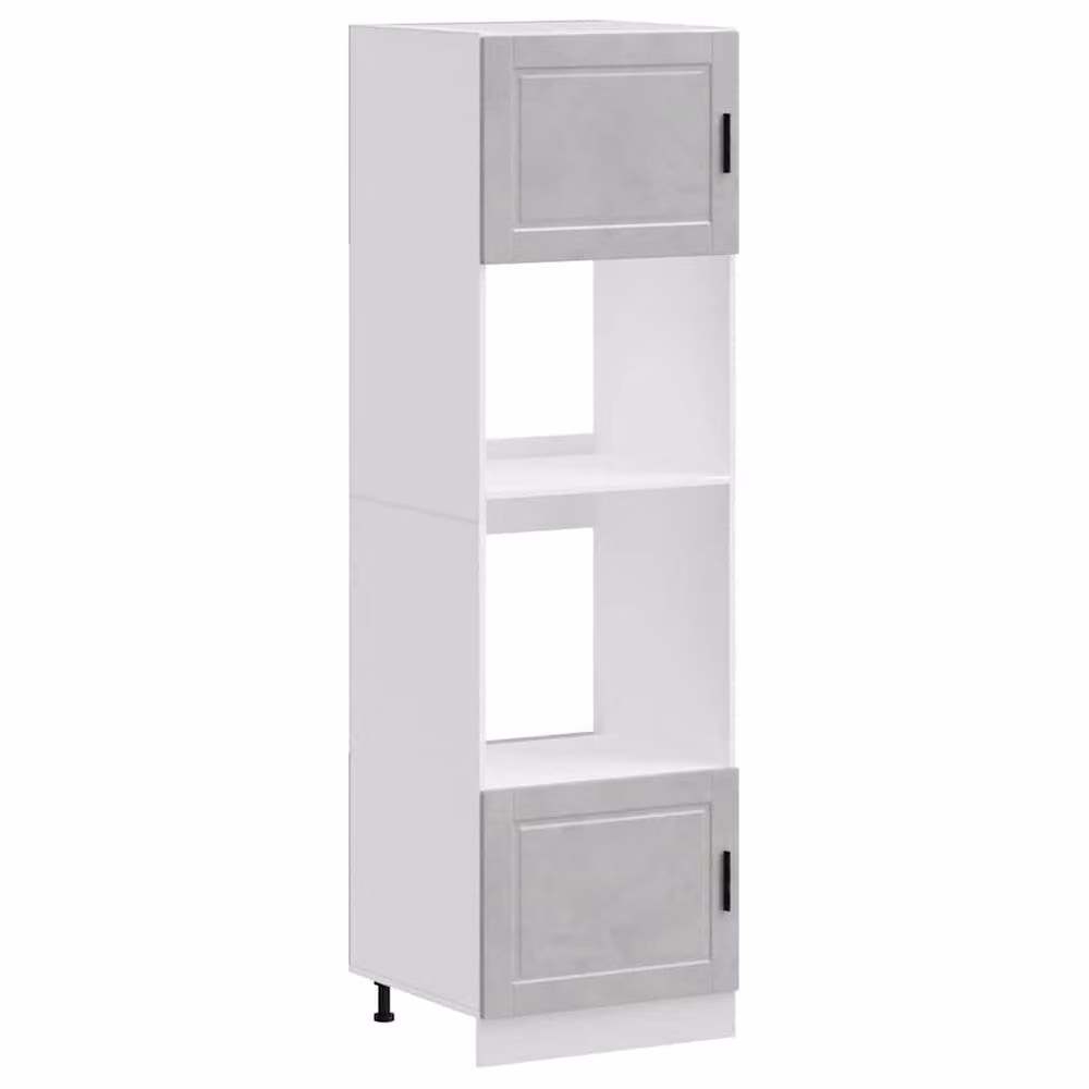 Berkfield Home Porto Oven Cabinets in Concrete Grey, Set of 2, Engineered Wood