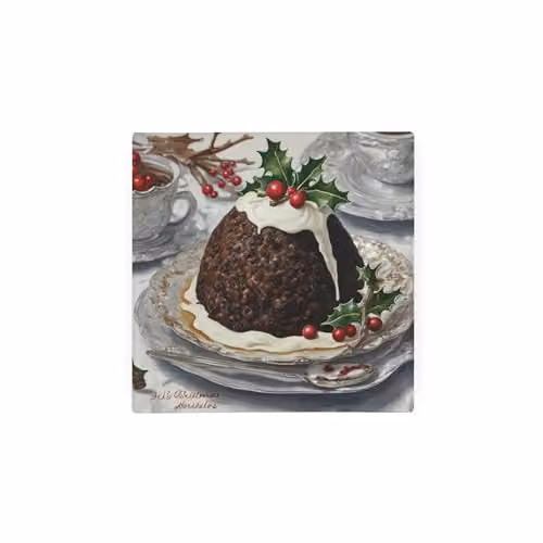 Purely Home Christmas Pudding Glass Hot Pot Stand and Worktop Protector with Non-Slip Feet, W/D: 20 x 20 cm