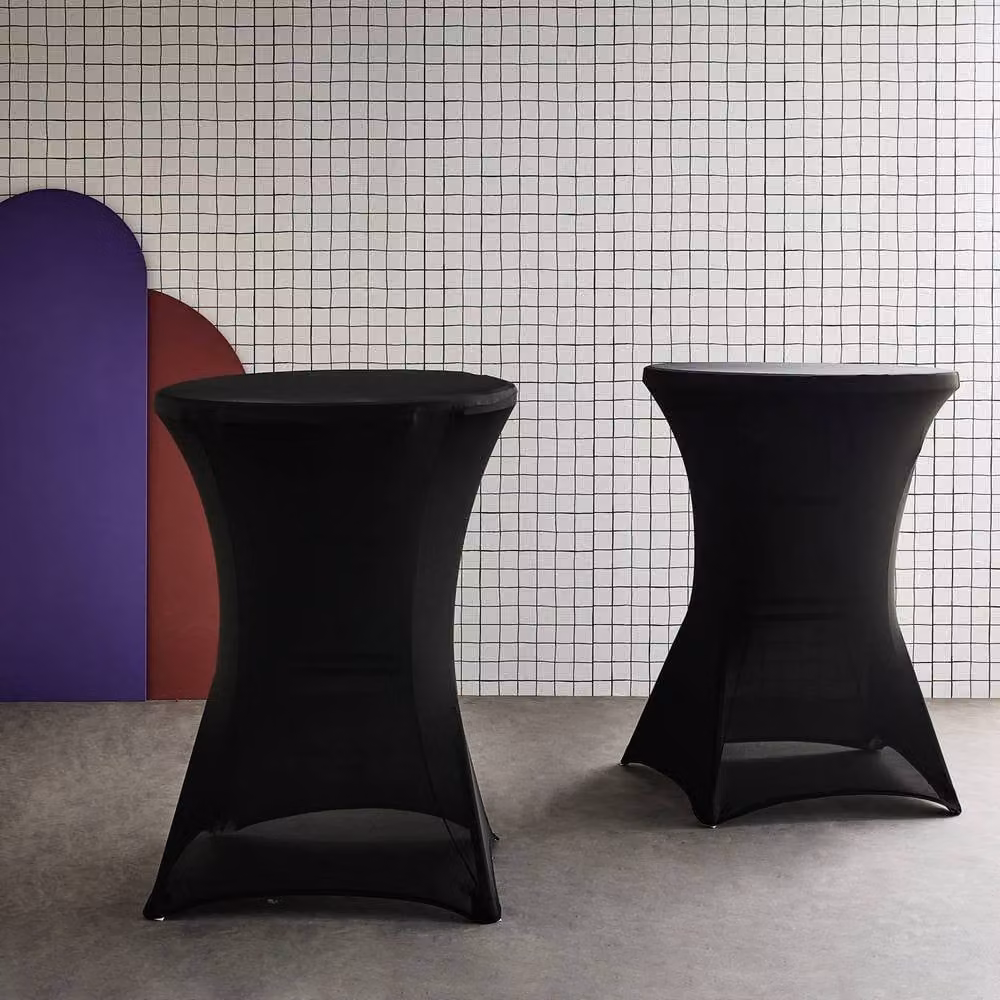 sweeek Pair of Washable Polyester Protective Event Table Covers in Black – 3