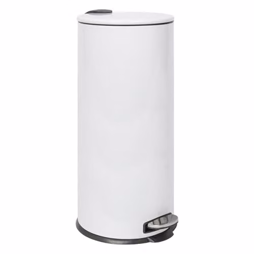 Harbour Housewares 30L Stainless Steel Kitchen Pedal Bin in White – 1