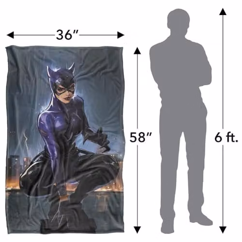 LOGOVISION Batman Catwoman Perch Super Soft Silky Touch Fleece Throw Blanket, Multicolour, W: 91.44 cm x L: 147 cm – 4