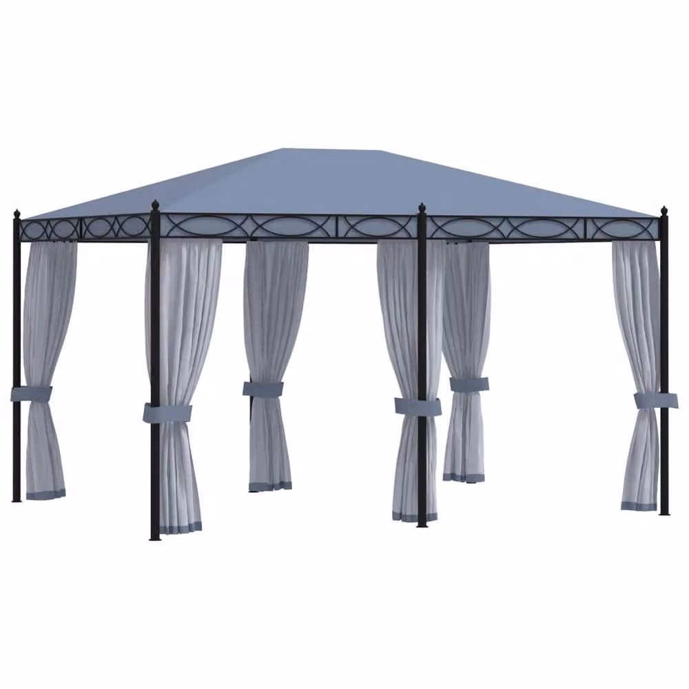 Berkfield Home Anthracite Gazebo with Mesh Screens, W: 400 cm, D: 300 cm, H: 270 cm – 2