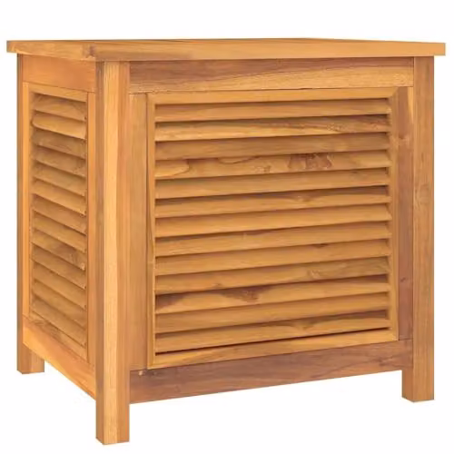 vidaXL Garden Storage Box with Bag in Rustic Brown Teak Wood, W: 60 cm, D: 50 cm, H: 58 cm