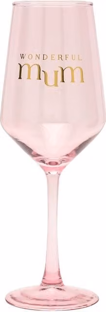 Confetti Mum Celebrations Wine Glass in Light Pink and Gold