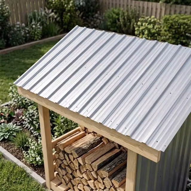 STILVORA Grey Galvanised Steel Roof Sheet Panels, Set of 12 – 1