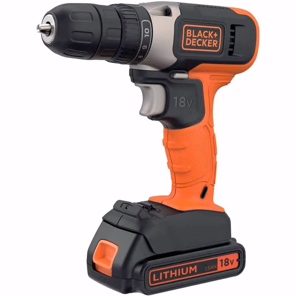 Black and Decker Orange Cordless Rechargeable Drill with UK Plug – 2