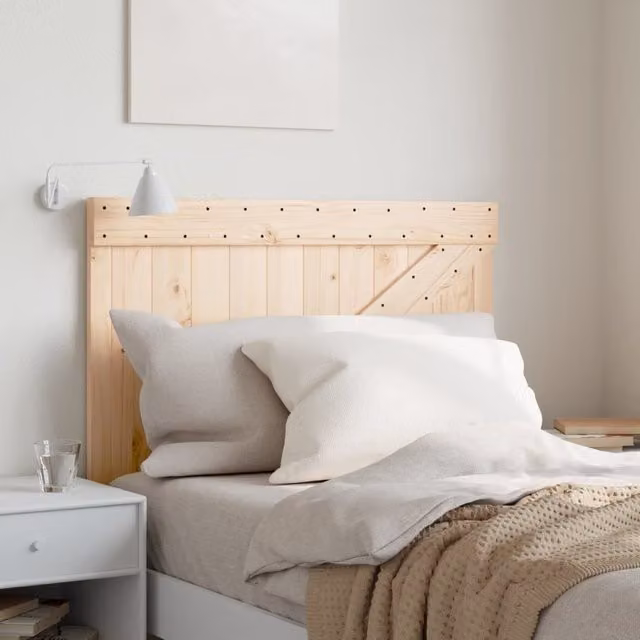 Berkfield Home Rustic Solid Wood Pine Headboard, Brown, W: 100 cm, H: 104 cm
