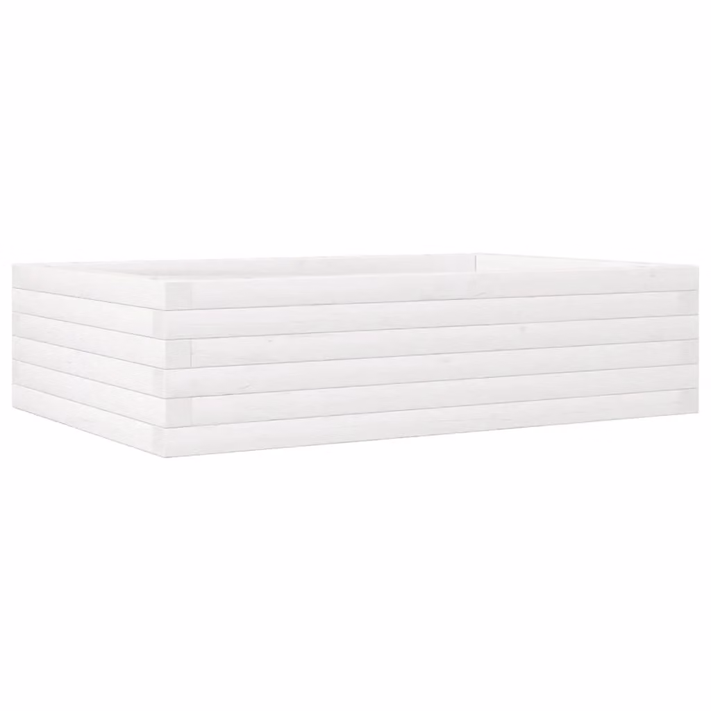 Berkfield Home Garden Planter in White Solid Wood, W/D/H: 90 x 60 x 23 cm – 2