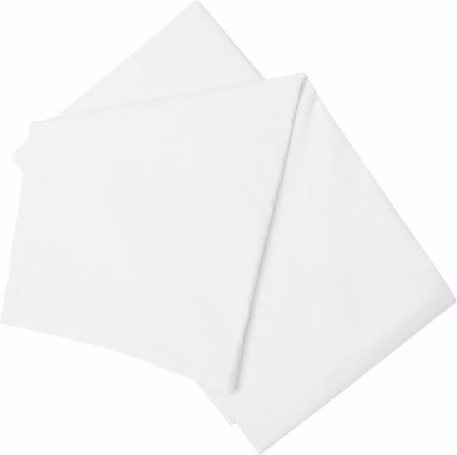 Belledorm Easy Care 200 Thread Count Cotton Polyester Percale Flat Sheet, White, W: 180 cm, D: 200 cm