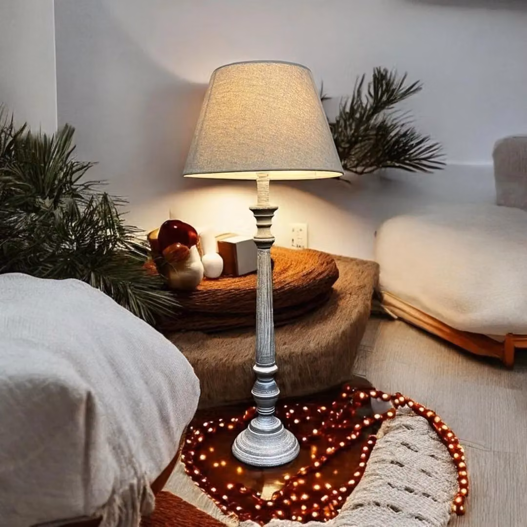 Minster Table Lamp and Shade in Grey, W/D/H: 20 x 20 x 60 cm – 2