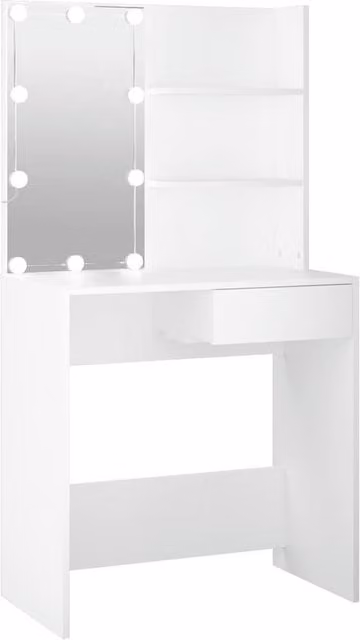 Berkfield Home Modern White Hollywood LED Dressing Table W/D/H: 74.5 x 40 x 141 cm – 1