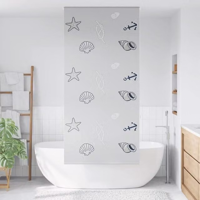 Berkfield Home Grey Opaque Shower Roller Blind, W/H: 90 x 240 cm