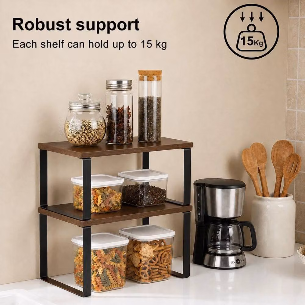 Kelvenix Brown Modern Spice Rack Set of 2 – 2