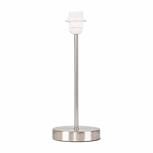 ValueLights Charlie Modern Stem Table Lamp Base in Brushed Chrome Silver Metal
