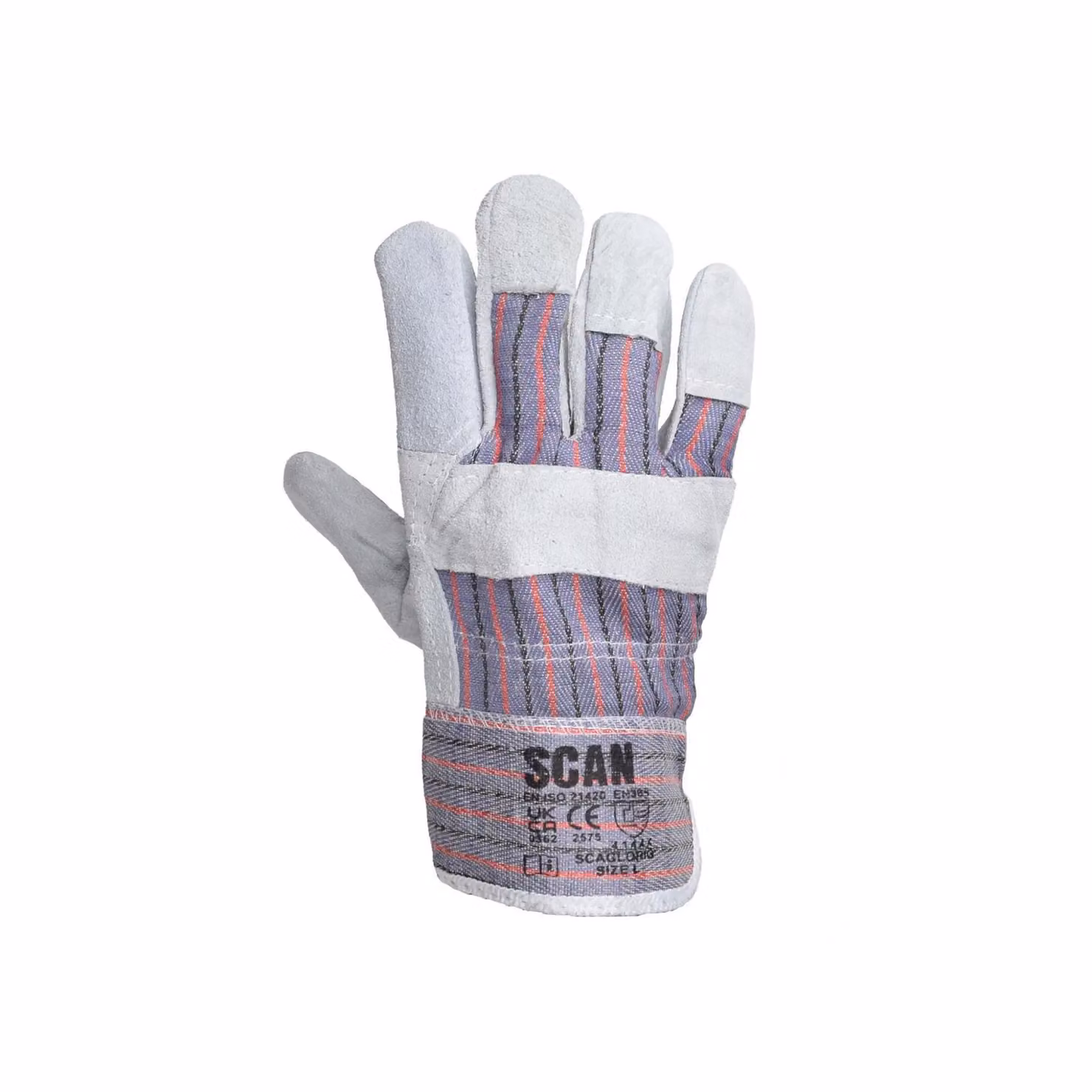 Scan Rigger Leather Gloves in Grey and Multicolour, Large – 2