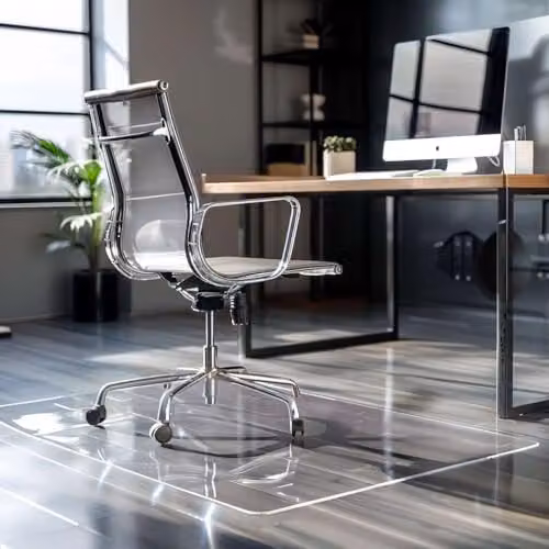 Nicoman Transparent Chair Mat for Hard Floors, Clear, W/D: 100 x 100 cm – 3