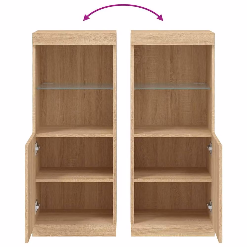 Berkfield Home Sonoma Oak Sideboard with Integrated LED Lights in Tan, W/D/H: 41 x 37 x 100 cm – 3