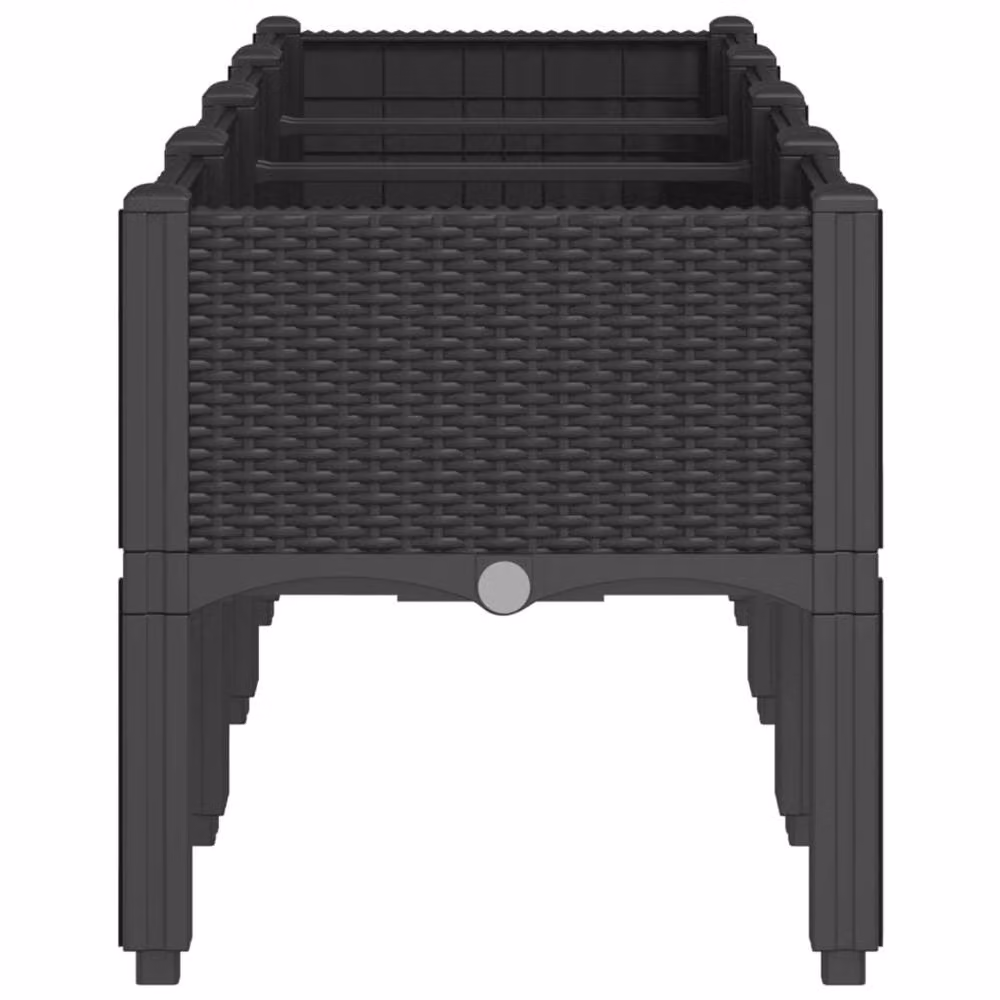 Berkfield Home Garden Planter with Legs in Black, W/D/H: 160 x 40 x 42 cm – 3
