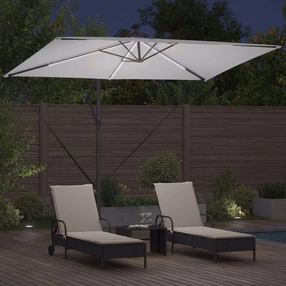 Berkfield Home Cantilever Banana Parasol in Light Sand, W/D/H: 294 x 200 x 254 cm – 3