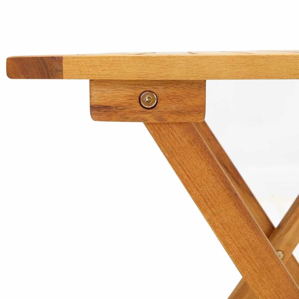 Berkfield Home Rustic Brown Solid Acacia Wood Bistro Table, W/D/H: 46 x 46 x 47 cm – 2