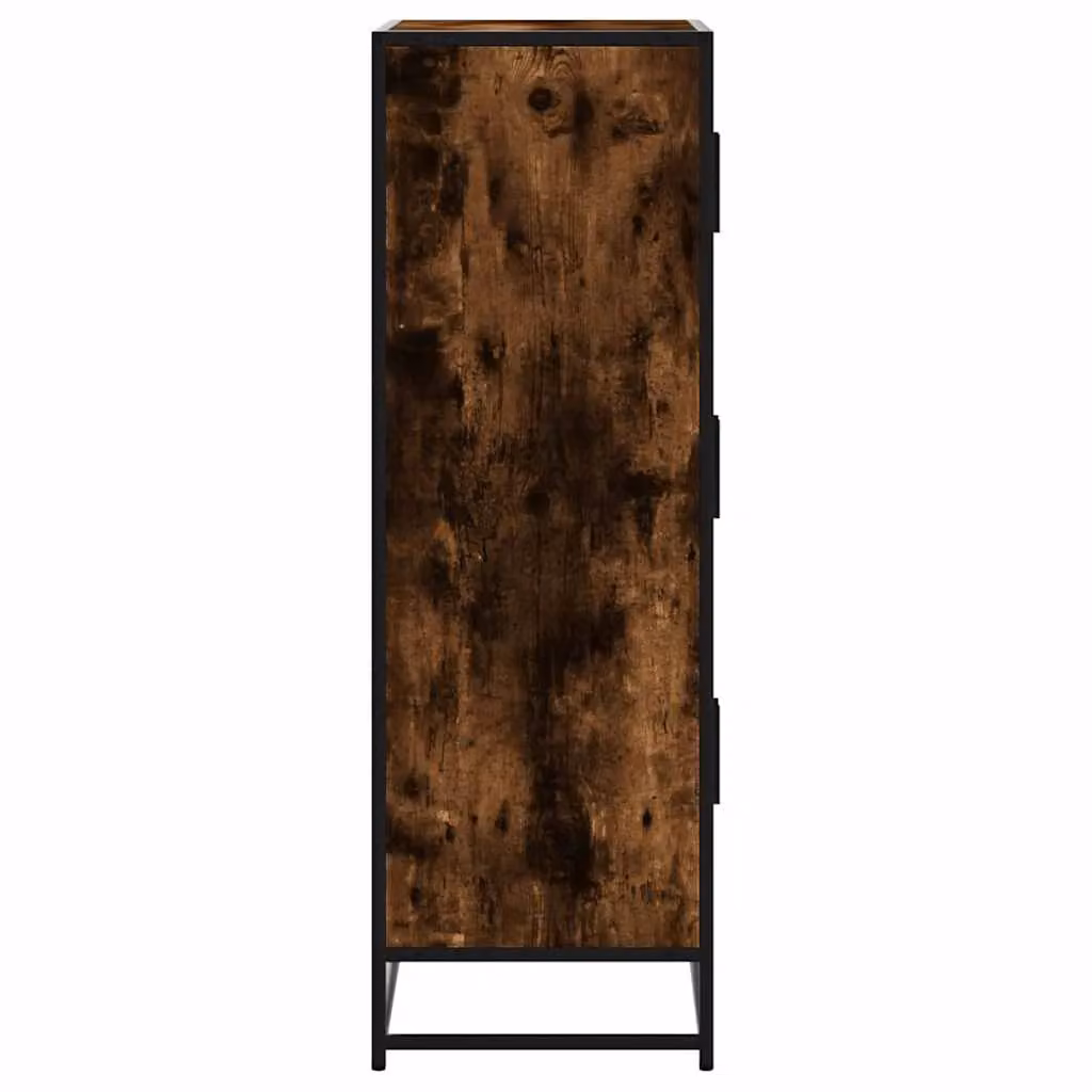Berkfield Home Smoked Oak Highboard in Brown, W/D/H: 68 x 35 x 106.5 cm – 4