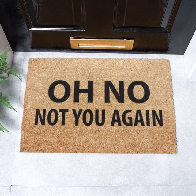 Artsy Mats Not You Again Doormat in Black and Brown, W: 60 cm, D: 40 cm