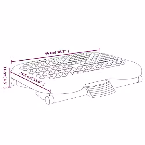 vidaXL Black Modern Footrest W/D/H: 46 x 34.5 x 11 cm – 3
